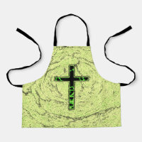 BLACK AND GREEN CROSS WITH MARBLE BACKGROUND