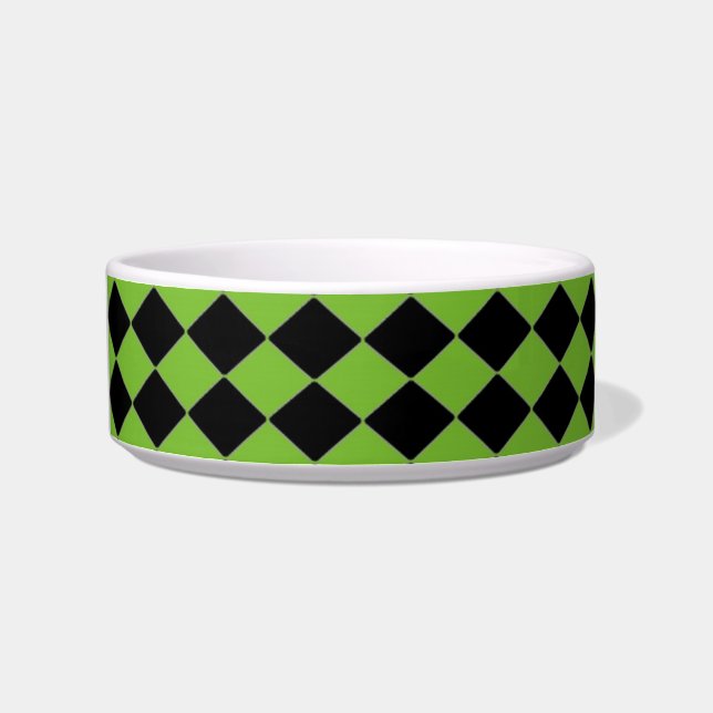 Black and Green Diamond Pattern Bowl (Left)
