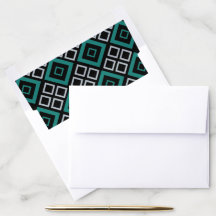 Black and Green Diamond Pattern Envelope Liner
