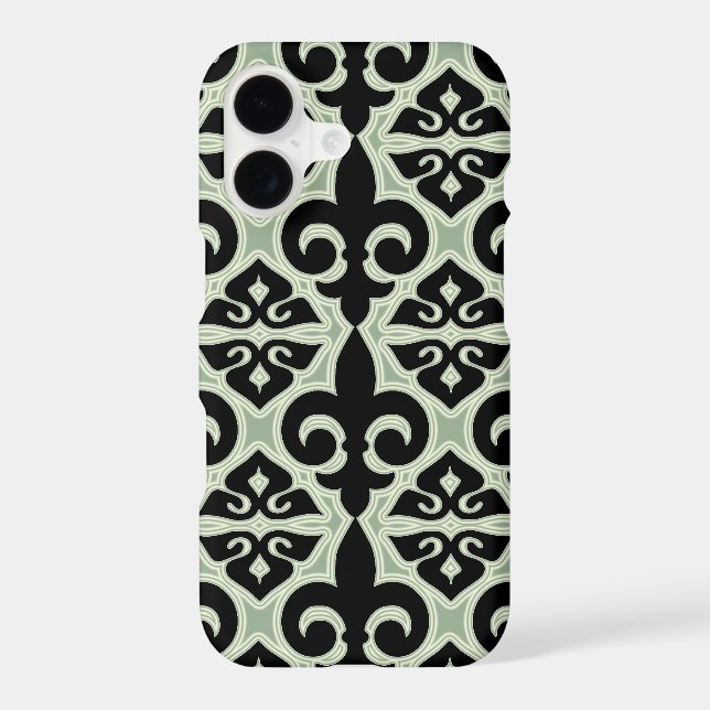 Black and Green Fleur De Lis Pattern (Back)