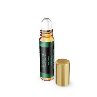 Black and Green Foil Perfume Roller Bottle label