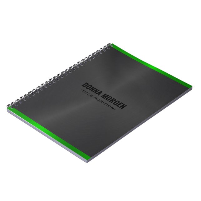 Black and green metallic texture 3 ring binder notebook (Left Side)