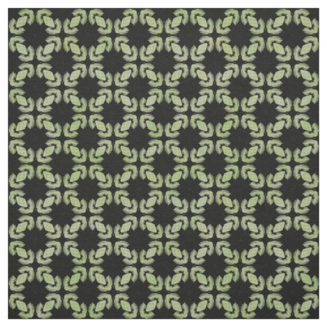 Black and Green Modern Urban Pattern Fabric (Swatch)