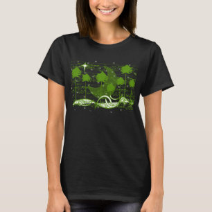 Black and Green Musical Tree Love you to the Moon T-Shirt