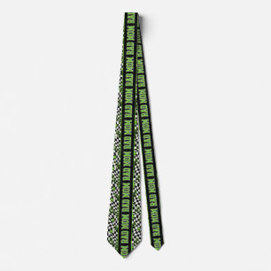 Black and Green Rad Mom small skulls Tie