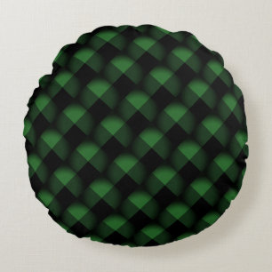 Black and Green Round Pillow