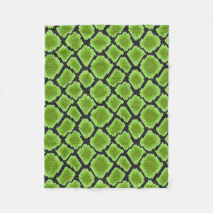 Black and Green Snakeskin Fleece Blanket