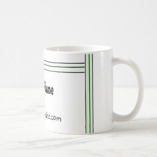 Black and Green Stripe Office Design Coffee Mug