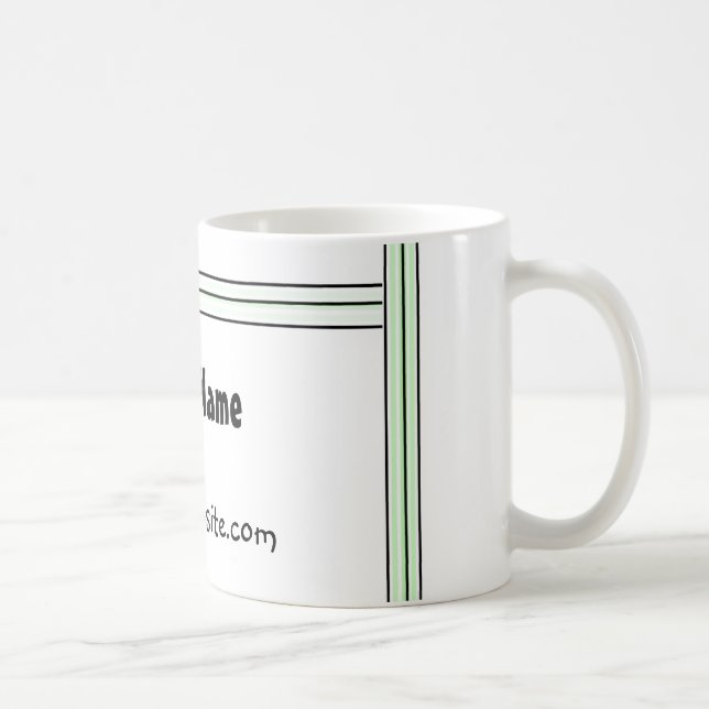 Black and Green Stripe Office Design Coffee Mug (Right)