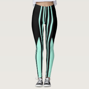 Black and Green stripes Leggings