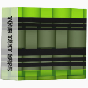 Black and green stripes retro graphic design 2 binder
