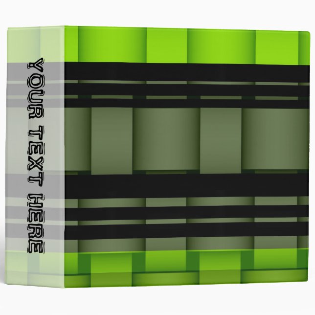 Black and green stripes retro graphic design 2 binder (Front/Spine)