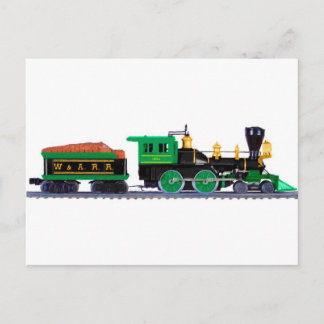 Black And Green Train Postcard