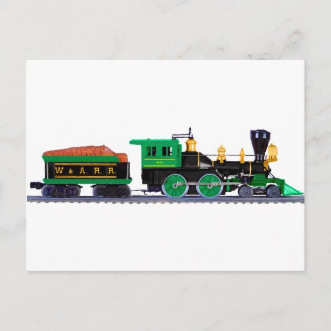 Black And Green Train Postcard (Front)
