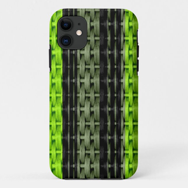 Black and green wicker retro graphic design Case-Mate iPhone case (Back)