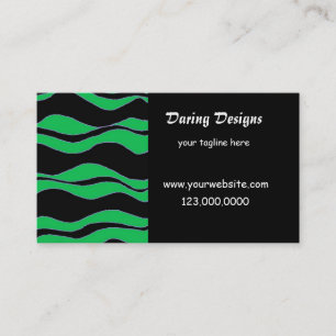 Black and Green Zebra Print Business Card
