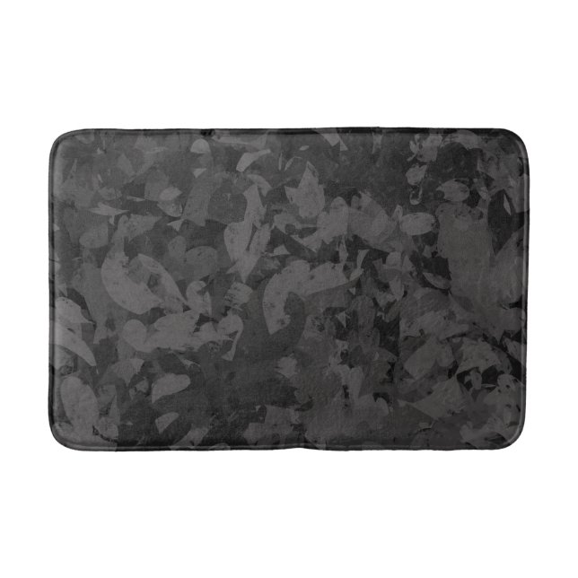 Black And Grey Abstract Graphic Art Design Bath Mat (Front)