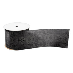 Black And Grey Abstract Graphic Art Design Satin Ribbon