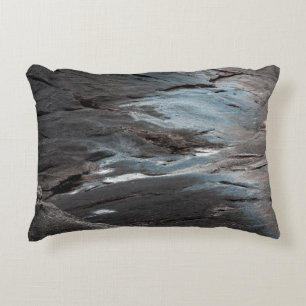 Black and grey abstract painting accent pillow