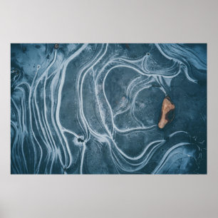 Black and grey abstract painting poster