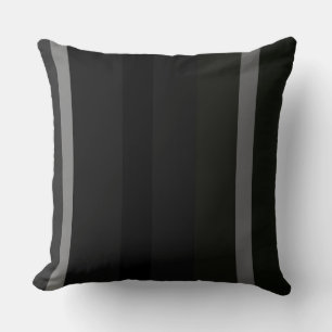 Black and Grey Abstract Stripes Throw Pillow