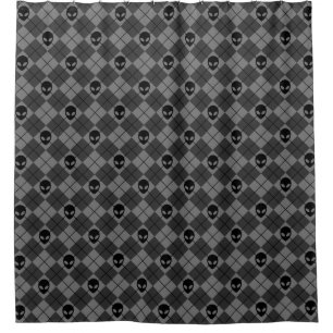 Black and Grey Alien Argyle Pattern