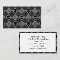 Black and Grey Alien Argyle Pattern