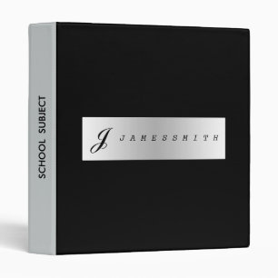 Black and Grey Badge Personalized Monogram Binder