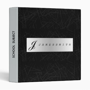 Black and Grey Badge Personalized Monogram Binder