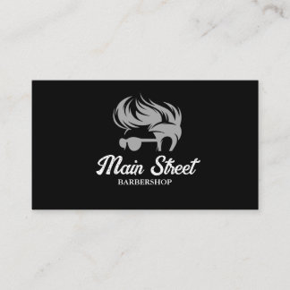 Black and Grey Barbershop Business Card