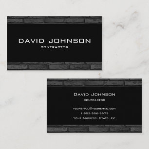 Black and Grey Brick Simple Design Business Card
