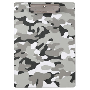 Black and Grey Camo Design Clipboard