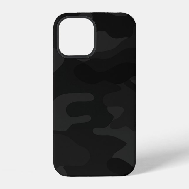 Black and Grey Camo Pattern iPhone Case (Back)