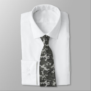 Black and Grey Camo Patterned Tie