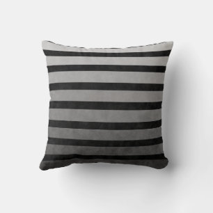 Black And Grey Camouflage Textured Line Stripes Throw Pillow