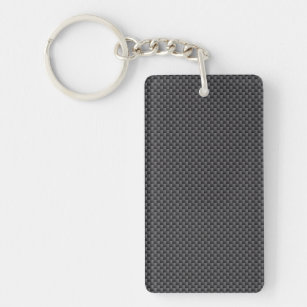 Black and Grey Carbon Fibre Polymer Keychain