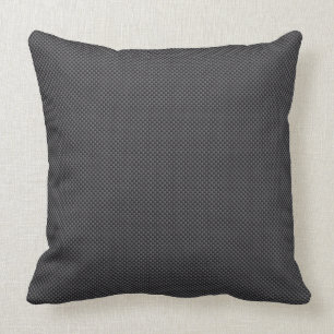 Black and Grey Carbon Fibre Polymer Throw Pillow