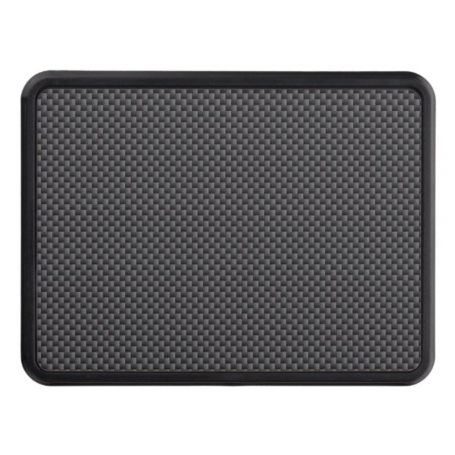 Black and Grey Carbon Fibre Polymer Trailer Hitch Cover (Front)