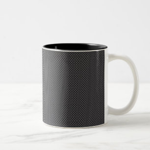 Black and Grey Carbon Fibre Polymer Two-Tone Coffee Mug