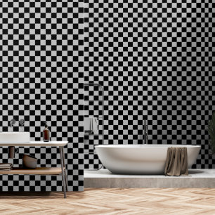 Black and Grey Check Wallpaper