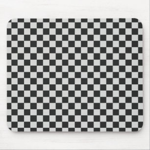 Black and Grey Checked Mousepad