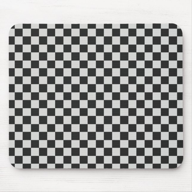 Black and Grey Checked Mousepad (Front)