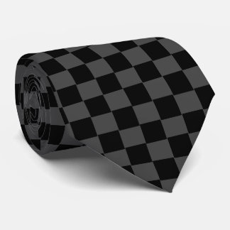 Black and Grey Chequered Tie