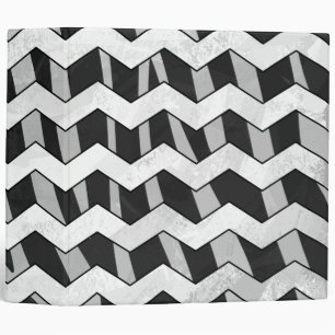 Black and Grey Chevron Zebra pattern Binder