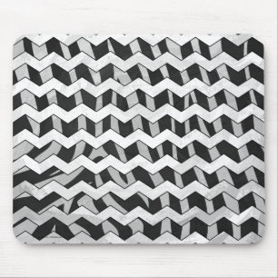 Black and Grey Chevron Zebra pattern Mouse Pad