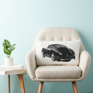 Black and Grey Classic Car Lumbar Pillow