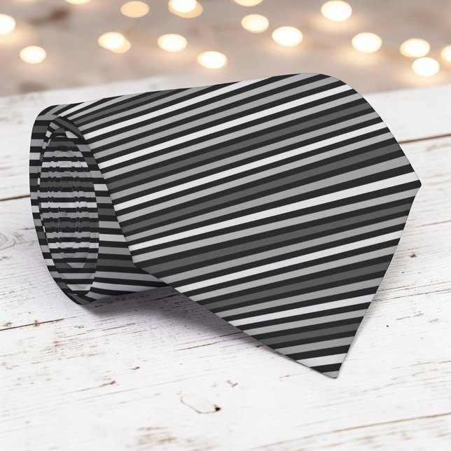 Black and Grey Colour Stripes Necktie (Creator Uploaded)