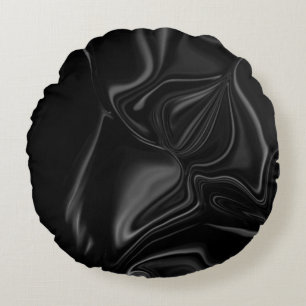 Black and grey curved strokes, darkest bent round pillow