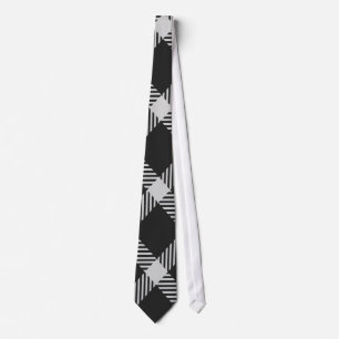 Black and Grey diagonal Striped Tie