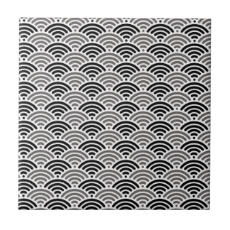 Black And Grey Dragon Scale Kimono Pattern Tile